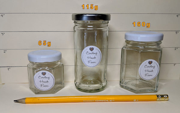 Comparison of the 65g, 115g and 160g jars