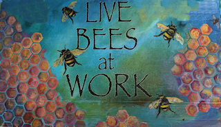 Live Bees at Work by Mari Nicolson Painting of Live Bees at Work by Mari Nicolson